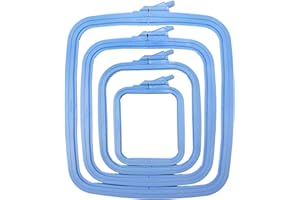 Nurge Blue 4 Pcs Set Plastic Square Embroidery Hoop, Cross Stitch Hoops, Punch Needle Hoop , DIY Craft Sewing,ABS Plastic Embroidery Hoops