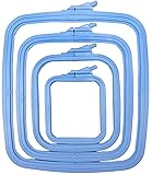 Nurge Blue 4 Pcs Set Plastic Square Embroidery