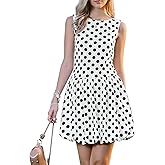 Allegra K Bubble Mini Dress for Women's Boat Neck Sleeveless Polka Dots Y2K Casual Cocktail Dress