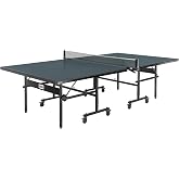 JOOLA Inside Professional MDF Indoor Ping Pong Table with Quick Clamp Table Tennis Net and Post Set - 10 Minute Easy Assembly - Tournament Quality - Foldable with Single Player Playback Mode