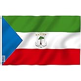 Anley Fly Breeze 3x5 Feet Equatorial Guinea Flag - Vivid Color and Fade Proof - Canvas Header and Double Stitched - Equatorial Guinean Flags Polyester with Brass Grommets 3 X 5 Ft