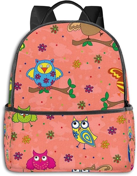 Amazon Co Jp かわいい 面白い フクロウ 枝柄 リュックサック バックパック スクールバッグ 幼稚園 通園 入園 入学 チアフルデイパックかわいい おしゃれ 学生 男の子 女の子 遠足 フラッシュデイ ホーム キッチン