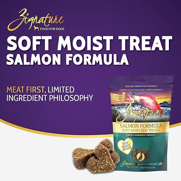 ZIGNATURE SALMON SOFT MOIST TREATS FOR DOGS