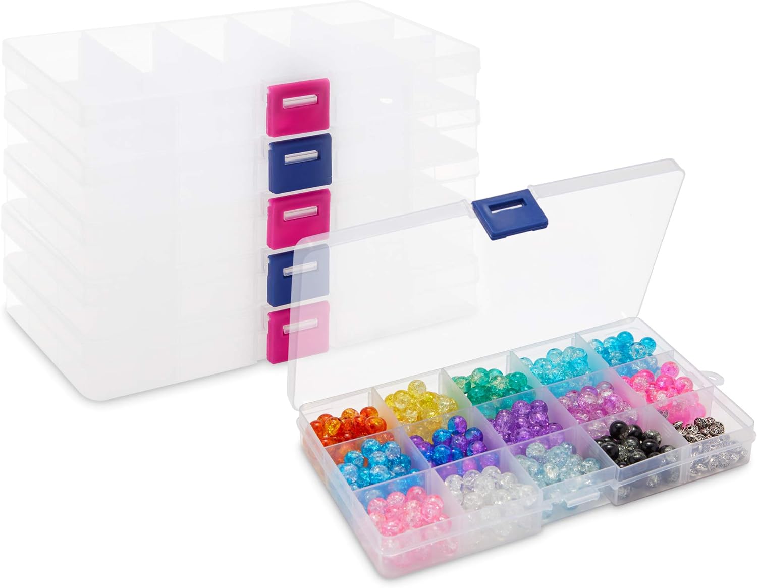 Bead Storage Containers, Organizer with Lids and Dividers