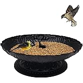 Ground Bird Feeder for Outdoors,11 Inches Metal Platform Bird Feeders Tray for The Garden/Backyard(1pack)