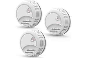 RENSECUM Fire Alarms Smoke Detectors, Photoelectric Sensor Smoke Alarm Battery Operated, Fire Alarm with Test Button & Low Battery Signal, LED Warning Light 85 dB Alarm Sound for Bedroom and Home, 3 Pack