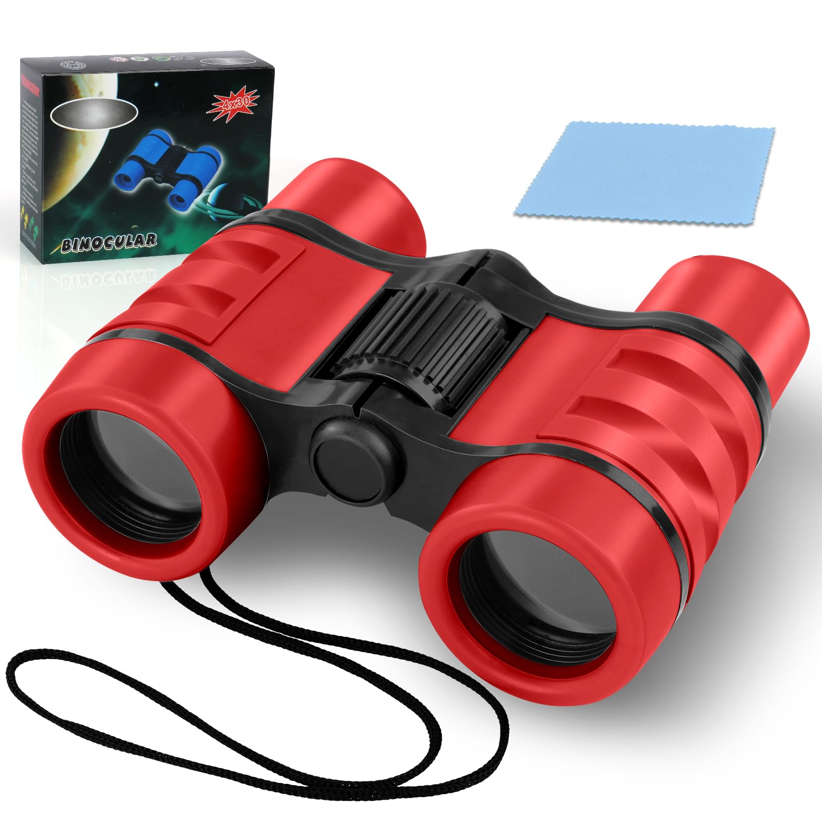 OSDUE Kids Telescope Outdoor Toys, 4x30 High Resolution Binoculars for Kids' Educational Learning and Sports Play, Gifts for Age 3-12 Boys & Girls