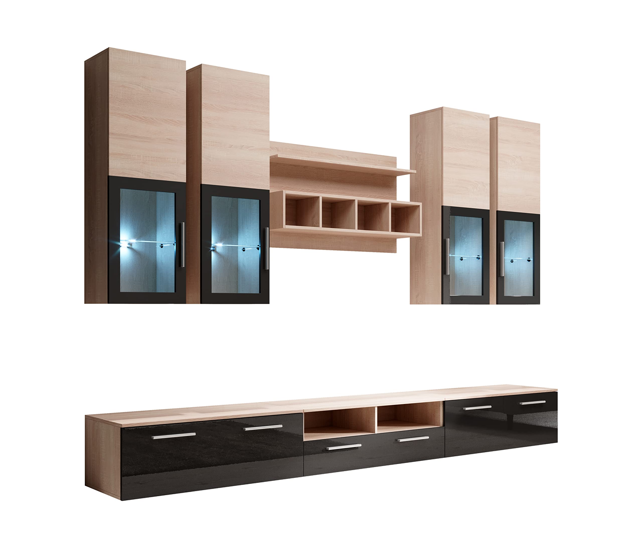 MB-Muebles-Bonitos-Mueble-de-salon-Moderno-Acosta-MDF-Brillo-Lacado-LED-Sonoma-y-Negro
