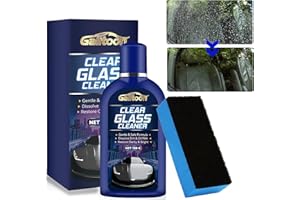 Galitoon Car Glass Oil Film Cleaner, Car Glass Cleaner with Sponge, Glass Cleaner for Home and Auto Cleaning, Water Spot Remover for Glass Surfaces, Easily Restore Glass Clarity(180g)