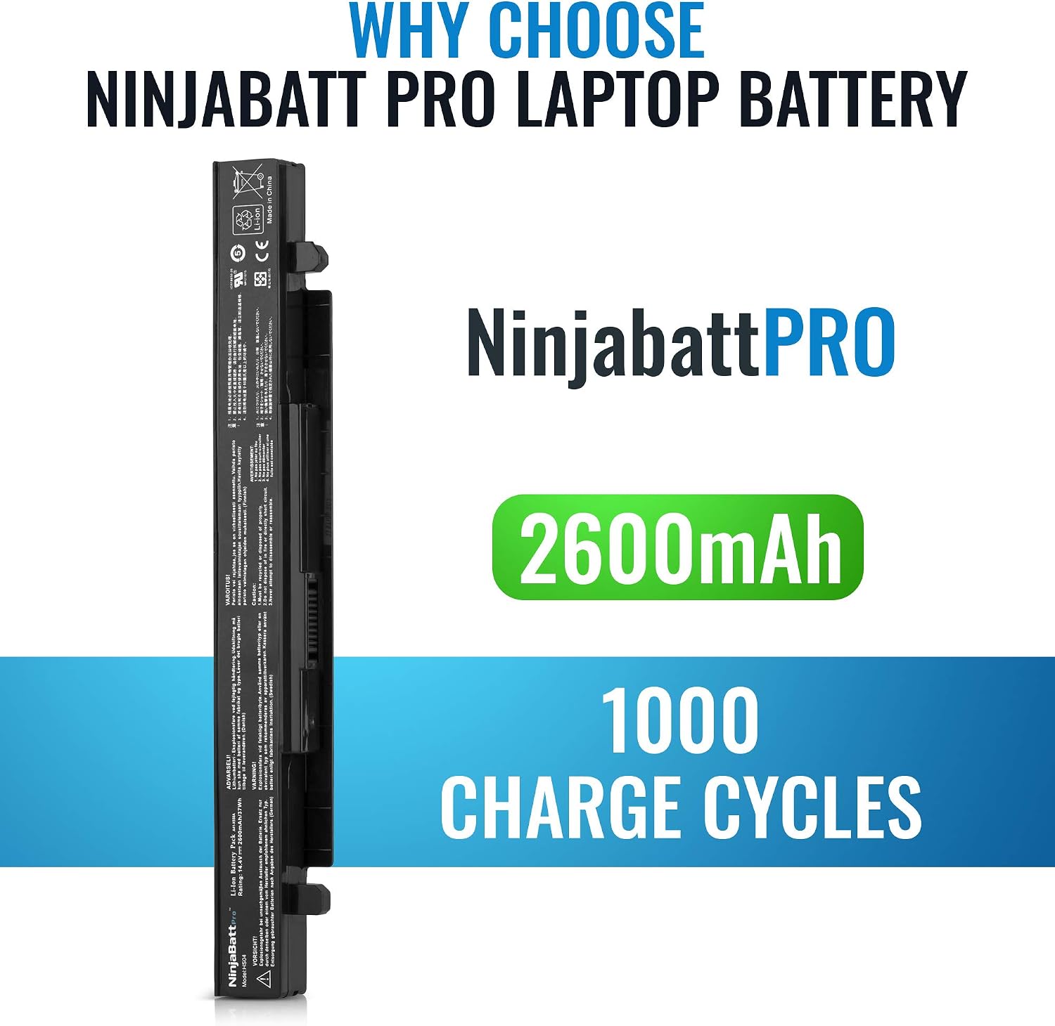 NinjaBatt Pro Battery for ASUS A41-X550A A41-X550 F550 F450 X550 R510C A550 K550 P550 X550C X550DP X450 A550L X550J R510 - Image 4