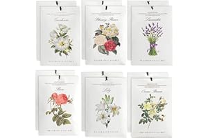 ANYANGJIA Sachets for Drawers and Closets,12Pcs Closet Air Fresheners Sachet Scented 6 Scents Rose, Lavender,Gardenia, Jasmine, Lily,Ocean Sachets Bags