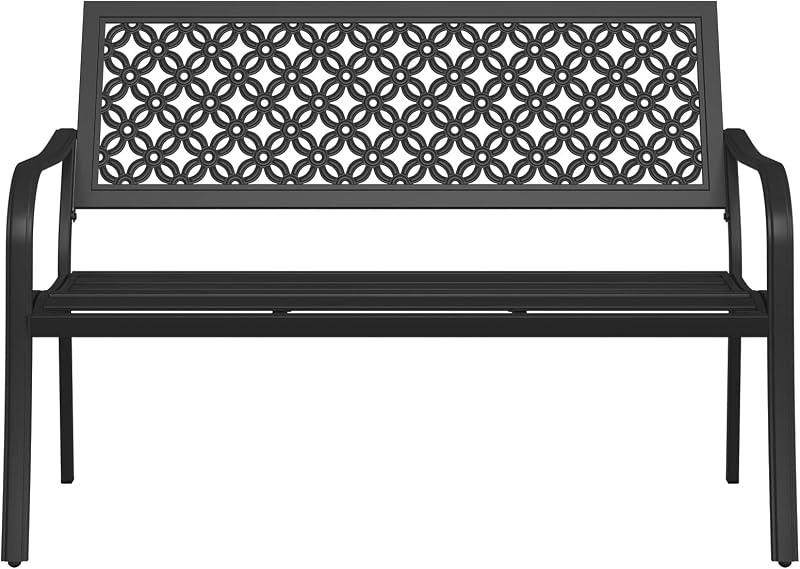 Grand patio Outdoor 2-3 Seater Garden Bench Rust Resistant Black