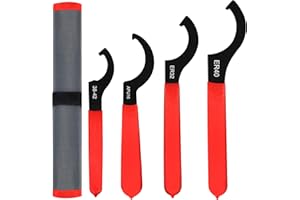 AutoWanderer Tool 4pcs Coilover Spanner Wrench Set Adjustable Shock Wrench Heavy Duty Steel C Spanner for Most Coil Overs Shocks Adjustment and Suspension System