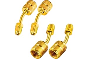 Chinco 4 Pcs R410a Adapter for Mini Split Charging Adapter Vacuum Port with Thimble 5/16 Inch Female Quick Coupler to 1/4 Inc