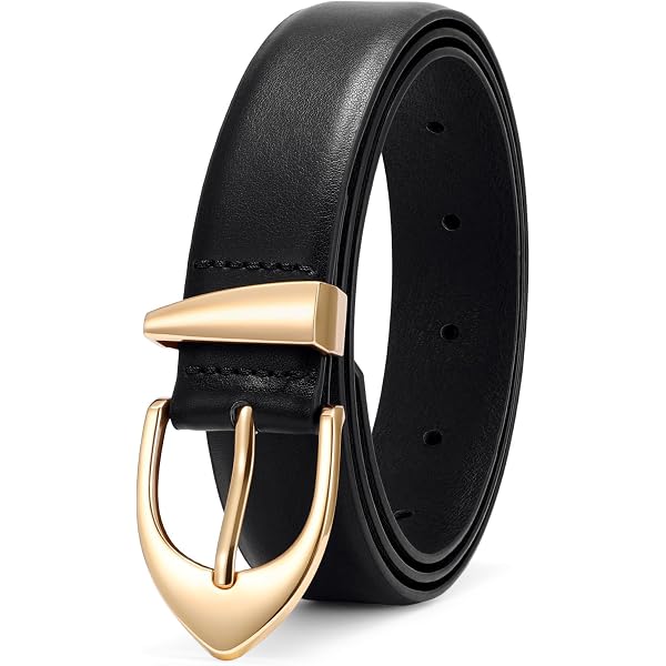 XZQTIVE Women's Leather Belts, Classic Minimalist Design For Jeans