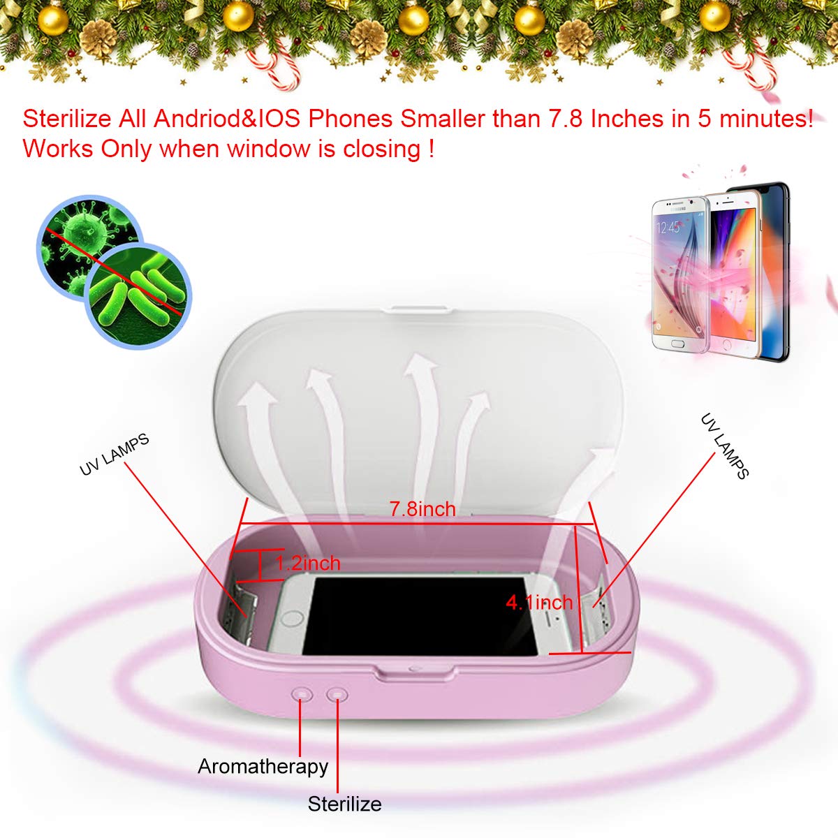 UV Cell Phone Cleaner Sanitizer Sterilizer,Smartphone Sanitizer