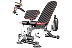K KINGKANG Adjustable Weight Bench Utility Workout Bench for Home Gym,Foldable Incline Decline Benches for Full Body Workout,Maximum Weight 600 Lbs