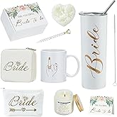 Bridal Shower Gift Box for Bride to Be - Best Wedding Gift Set with 16oz Stainless Steel Tumbler,Soy Candle, Socks & cup - Engagement & Bachelorette Party for bride to be box