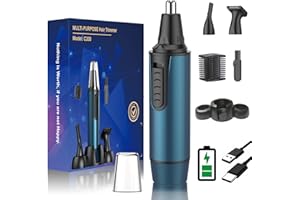 AREYZIN Ear and Nose Hair Trimmer for Men and Women Professional USB Rechargeable Nose Trimmer & Clippers Eyebrow Facial Hair Trimmer Body Grooming Kit IPX7 Waterproof Dual Edge Blades