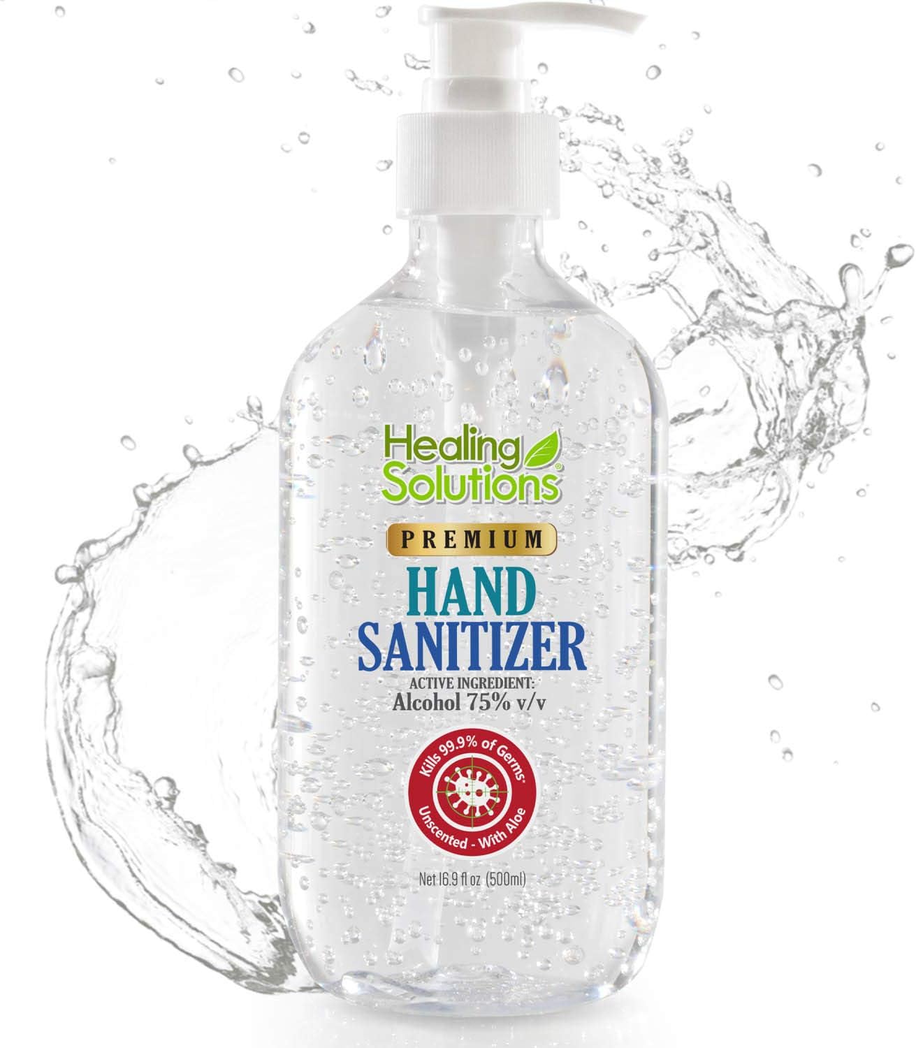 Hand Sanitizer Gel (2 Pack x 16.9oz) - 75% Alcohol - Kills 99.99% of Germs - Scent Free Antibacterial Gel with Vitamin E & Aloe for Moisturizing : Beauty