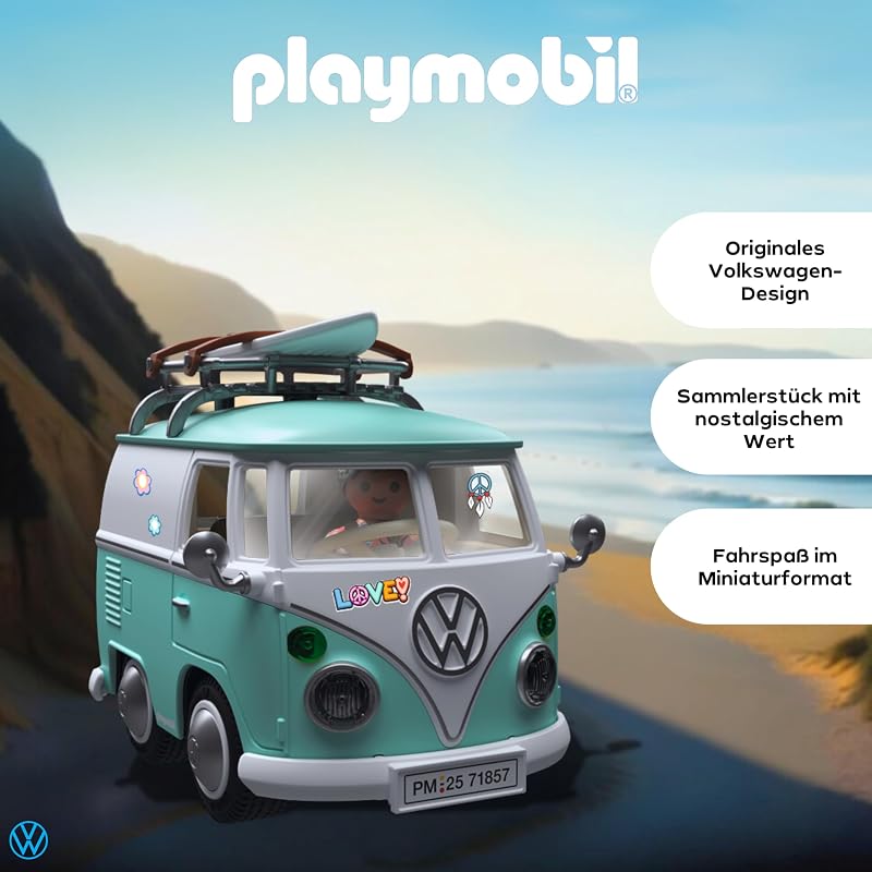 | Collector Cars | Volkswagen T1 Camper | Modellauto für Erwachsene & Kinder | Mit Stickern zum Personalisieren | Geschenk für Auto-Fans | Detailgetreues Design | 71857