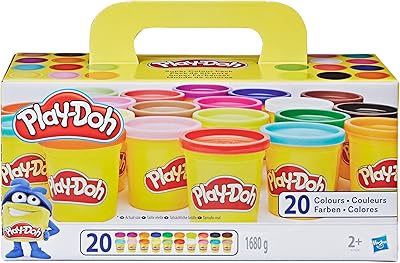 Play-Doh Super Colour Set mit 20 Dosen Modelliermasse (insgesamt 1,6 kg), Bastelset zum gemeinsamen Spielen oder als kreatives, für Kinder ab 3 Jahren