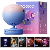 POCOCO Galaxy Star Projector + Realistic Constellation-1 Series Discs | 8 Discs Total, Rechargeable, 1W Soft Light, 2 Megapixel Lens, 5K Discs, Realistic Galaxy