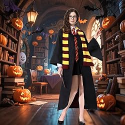 iMiibel Wizard Robe with Hooded, Black Wizard Cloak