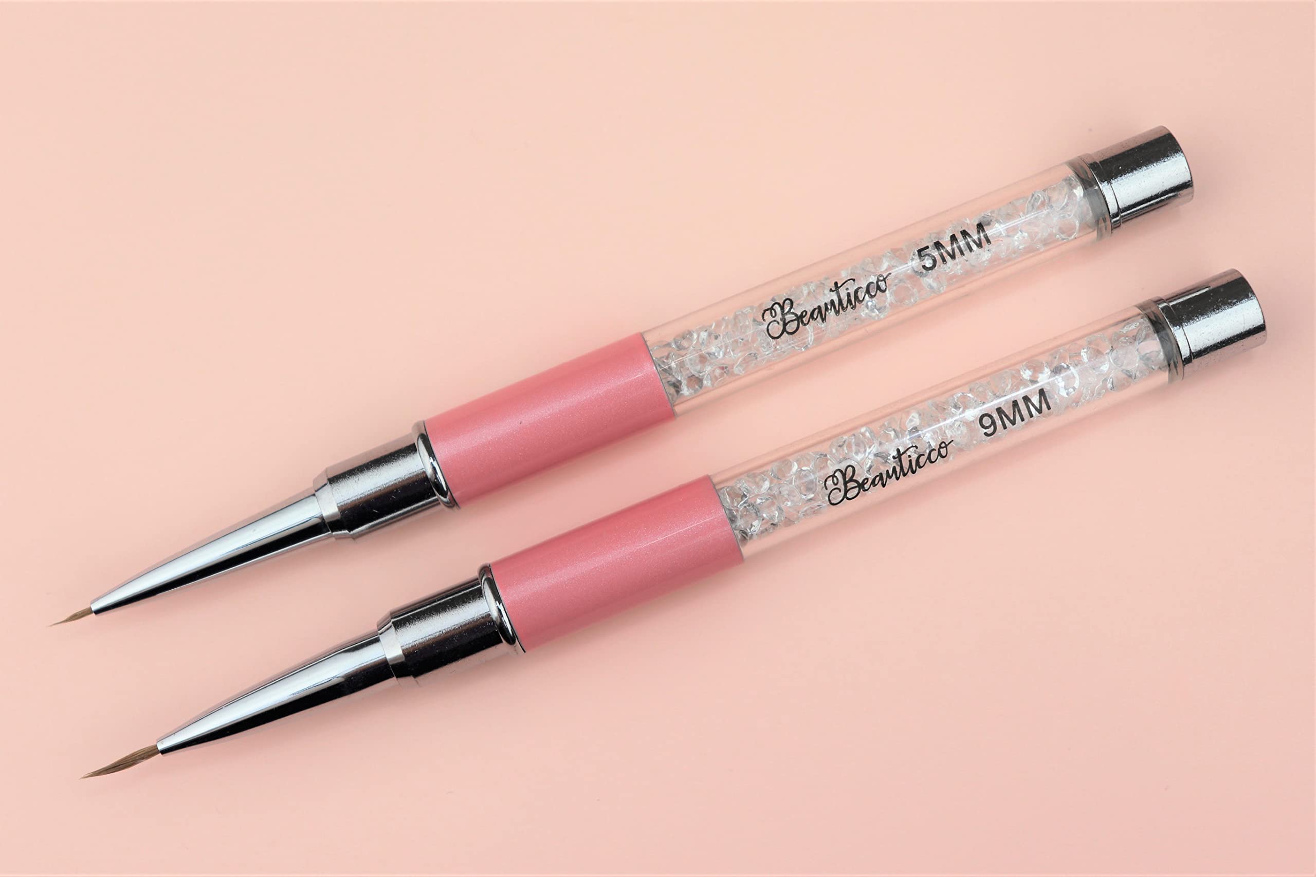 striping nail art brushes Nail Art Brushes, 2 pcs Detail Nail Brushes, Nail Art Liner Brushes, Nail Art Design Painting Brush for DIY & Professional Use,Detailer,Brush Dotting Tool