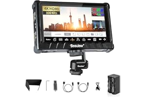 Desview P5II Camera Field Monitor with NP-F550 Lithium-Ion Battery Pack, 5.5 inch 800nits 1920 * 1080P 4K HDMI Field Monitor with HDR 3D LUT RGB Waveform Vectorscope False Color for DSLR Camera