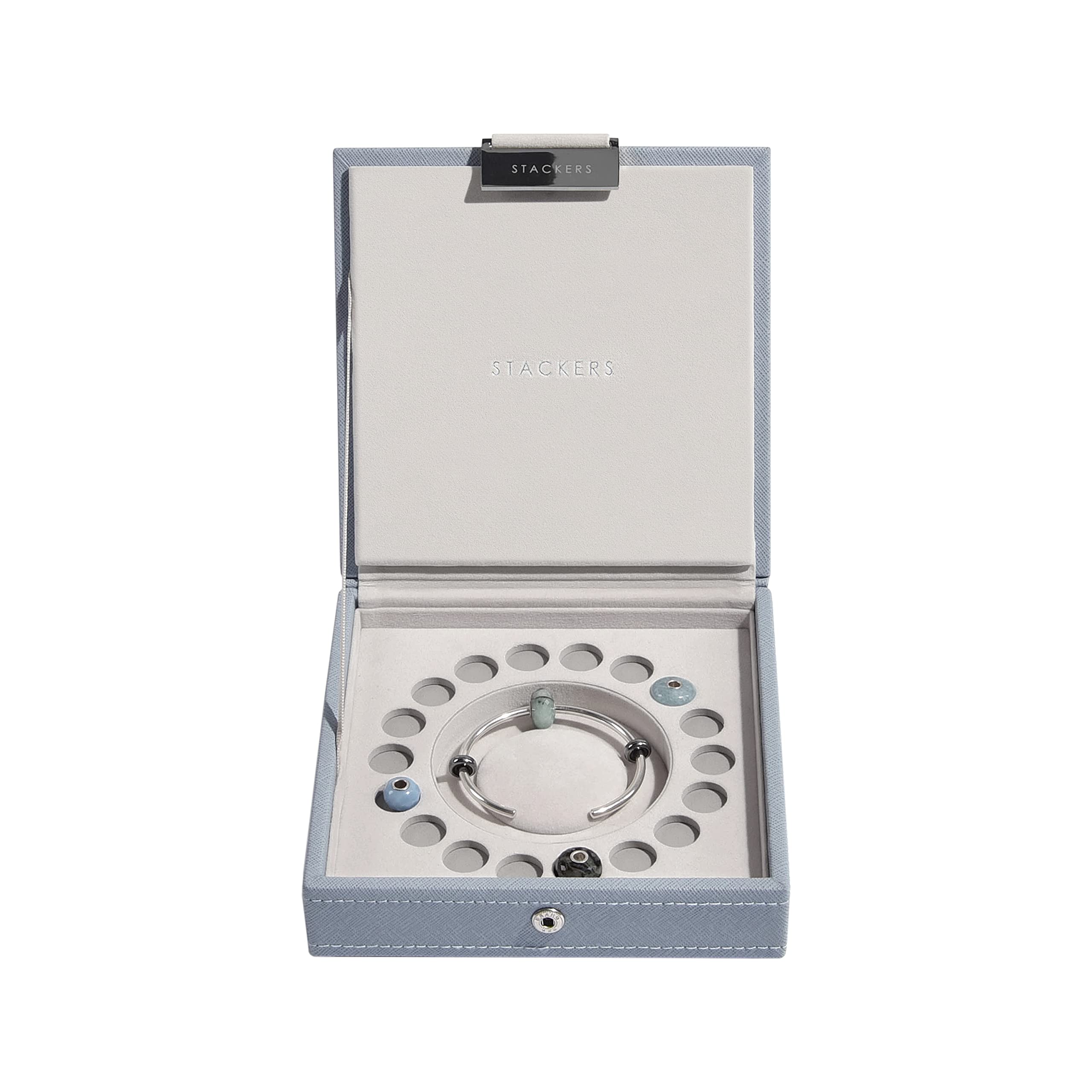 Stackers Dusky Blue Charm Lidded Jewellery Box