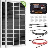 ECO-WORTHY 200 Watts 12 Volt/24 Volt Solar Panel Kit with High Efficiency Monocrystalline Solar Panel and 30A PWM Charge Controller for RV, Camper, Vehicle, Caravan and Other Off Grid Applications