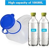 AWOKEN Unisex Portable Urinal Bottle 1000 ML with Lid Funnel Blue White view 4