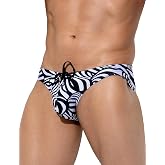 Arjen Kroos Mens Swim Briefs Sexy Printed Bikini Swimwear with Drawstring | Various Patterned Mens Swimsuit, Tagless, Quick Dry Mens Bathing Suit for Beach, Pool, Surf