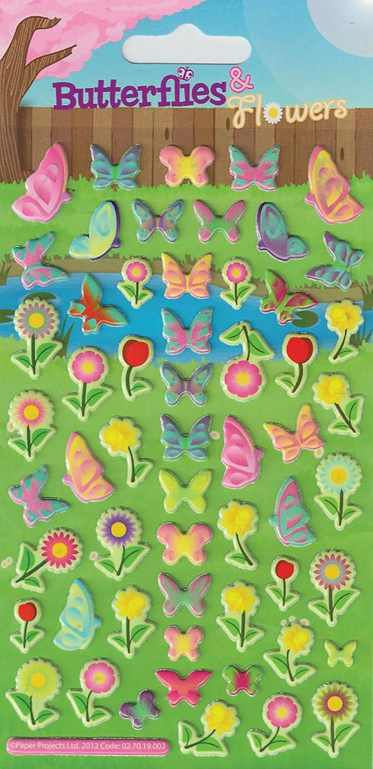 Butterflies Chunky Reusable Craft Stickers, Green, 19.5cm x 9.5cm