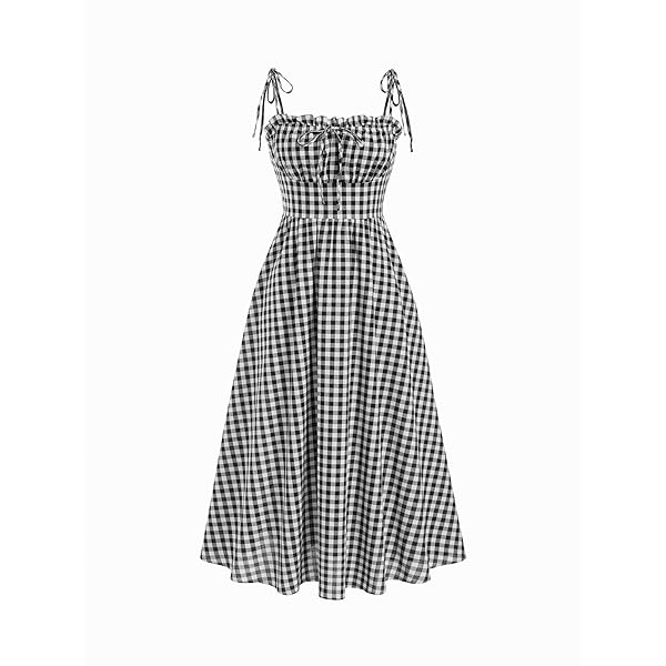 CIDER Maxi Dress for Women Gingham Cotton Blend Square Neck Casual Lined Summer Vacation Dress Middle Waist Wine at Amazon Women's Clothing store CIDER Maxi Dress for Women Gingham Cotton Blend Square Neck Casual Lined Summer Vacation Dress Middle Waist Wine at Amazon Women's Clothing store