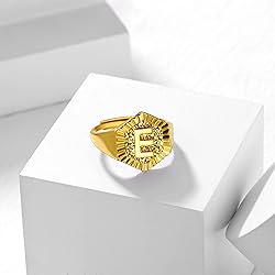 U7 Letter Ring for Women Gold Plated Open Wrap