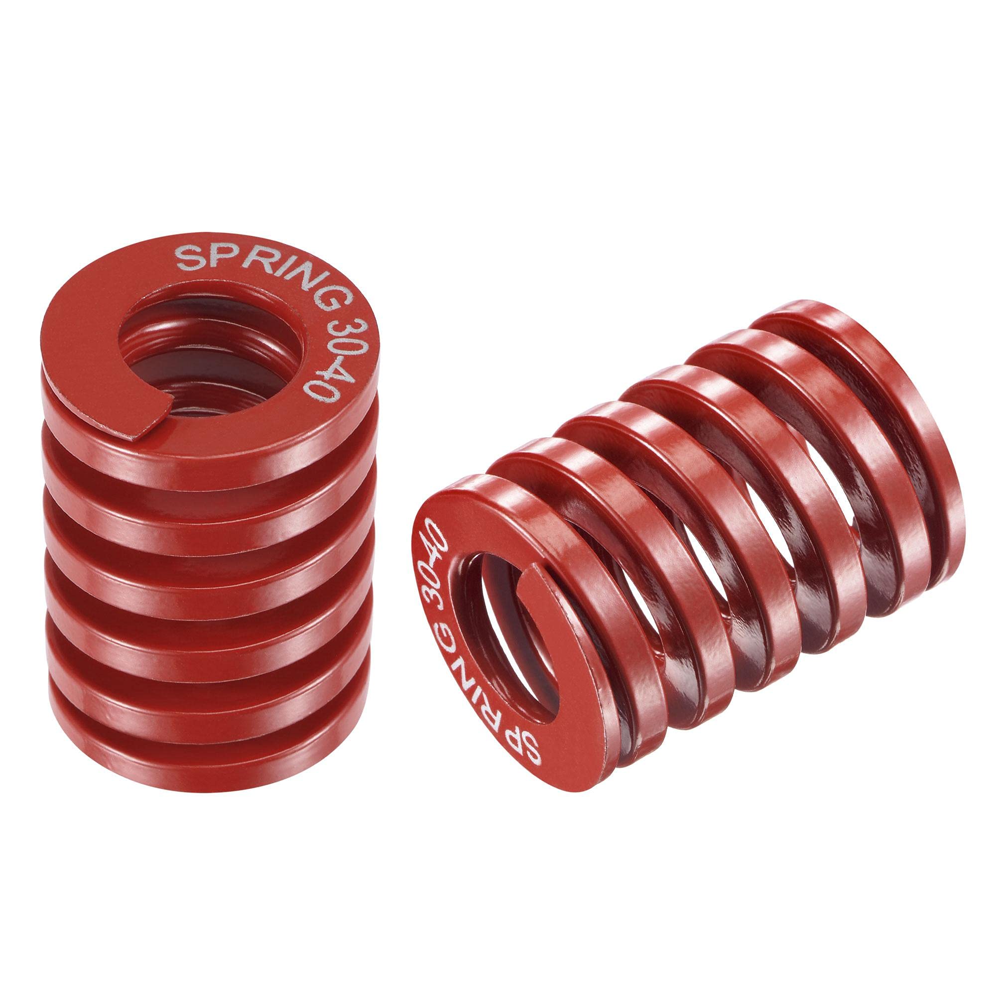 sourcing map 3D Printer Die Spring, 30mm OD 40mm Free Length 65Mn 1765N Load Capacity Compression Mould Die Springs Red 2pcs