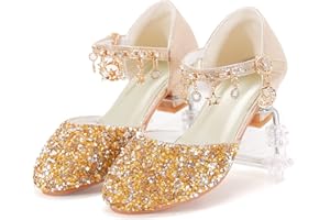 Longitudinalhorse Princess Dress Up Shoes - Cinderella Heels for Little Girls