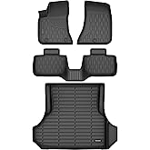 AUTOBULL Floor Mats & Cargo Liner Compatible with 2011-2023 Dodge Charger RWD & Chrysler 300 Rear-Wheel Drive ONLY Cargo Mat, Full Set All Weather Protection 1st, 2nd Row Car liners & Trunk Mat, Black