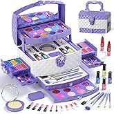 PERRYHOME Kids Makeup Set for Girl 56 Pcs Washable Real Cosmetic, Non-Toxic Frozen Toys Toddler Makeup Kit, 2026 New Princess Valentine & Birthday Girl Gift for 3 4 5 6 7 8 9 10 11 12 Year Old Girls