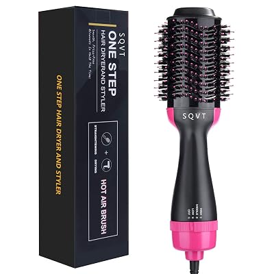 One Step Hair Dryer Brush,4 in 1 Hot Air Brush and Volumizer Comb Negative Ionic Salon Hair Straightener and Curler Hot Hair Comb Anti-Scald