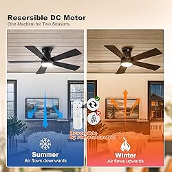 Ceiling Fans with Lights, 42 inch Low Profile