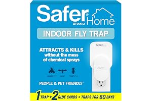 Safer Home Indoor Plug-In Fly Trap - SH502 - Effective Fruit Fly Traps for Indoors, Gnat Traps for House Indoor, 400 Sq Ft Protection - Style: 1 Device + 2 Glue Cards