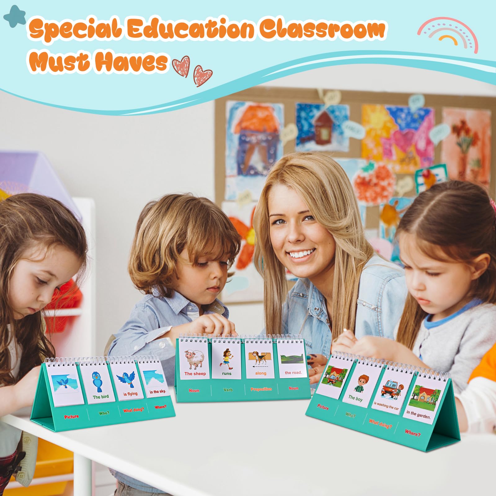 Sentence Building for Kids-Speech Therapy Materials, Kindergarten School Supplies, Preschool 1st 2nd Grade Classroom Must Haves for Homeschool Supplies, Special Education Toys and Games for Toddlers