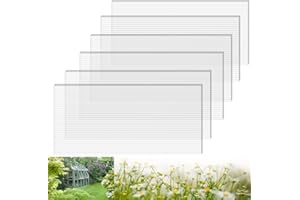 FAHKNS 6 PCS Polycarbonate Greenhouse Panels, 4' x 2' x 0.32" Twin-Wall Panels, Polycarbonate Sheet for All Weather Outdoor Garden and Greenhouse Covering, Excellent Light Transmission & Weather Resistance