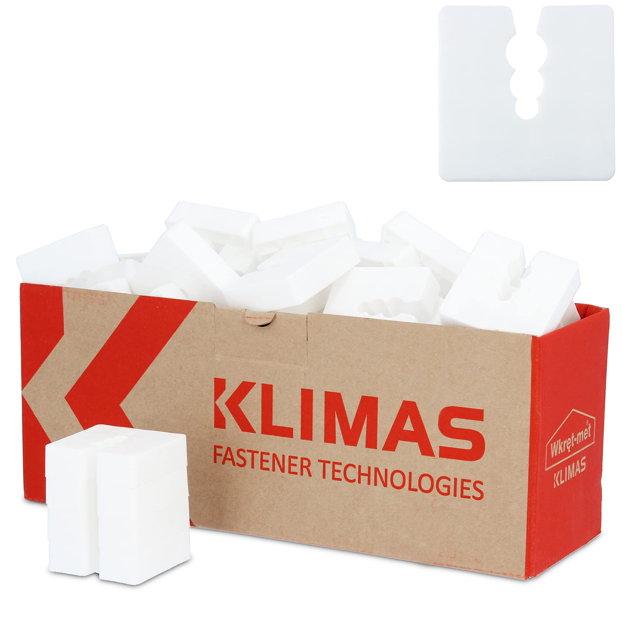 Klimas® spacer plastic 15 mm 50 pieces spacer set white | base profiles base rails compensator for universal dowels with 3 diameter 6/8/10 mm PE spacer