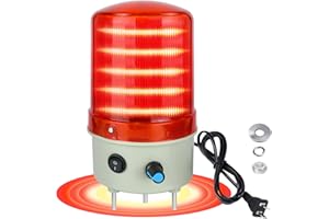 ZGSZJHF Industrial Warning Light LED Rotating 110V-120V AC Red for Public Emergency Alarms Indoor/Outdoor Safety Siren with Volume Adjustment and Buzzer