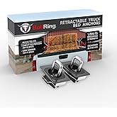 Bull Ring Flush Fit Black Nickel Gunmetal Retractable Truck Bed Tie Down Anchors for Chevy Silverado 2014-2024, GMC Sierra 2014-2024, Rail Cap Trim Required (Set of 2)