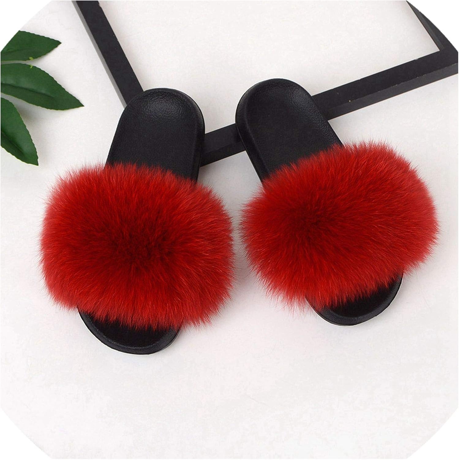 real fur flip flops
